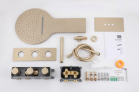 Душевая система ABBER Wasser Kreis AF8151G скрытого монтажа без излива, термостат, золото матовое - Gidratop.ru изображение