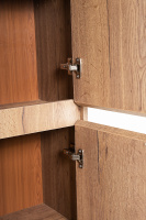 KRAFT Шкаф подвесной с двумя распашными дверцами с доводчиками, с двумя полками, правосторонний, Rovere Tabacco, 330x300x1600, KRAFT-1600-2A-SC-RT-R - Gidratop.ru изображение