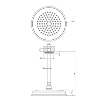 GESSI VENTI20 верхний душ Oslash;200 мм., с потолочным держателем 288 мм., цвет хром - Gidratop.ru изображение