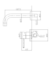 ETNA Смеситель для раковины без донного клапана встраиваемый, нержавеющая сталь, исполнение сатин, ETN-BLVM-IN - Gidratop.ru изображение