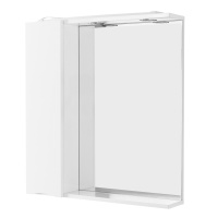 MARINO Шкаф зеркальный подвесной с одной распашной дверцей с доводчиками, LED 2x4W, левосторонний, Bianco Lucido, 700х150х750, MARINO-SPC-700/750-1A-BL-P-L - Gidratop.ru изображение