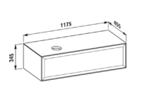 Тумба под раковину Laufen New Classic 117.5 х 45.5 х 34.5 см, 4.0608.1.085.631.1, подвесная, белый глянцевый, отверстие слева - Gidratop.ru изображение