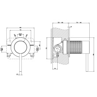GESSI 316 встраиваемый смеситель на 1/2 на 1 источник (внешняя часть), цвет: brushed black metal pvd - Gidratop.ru изображение