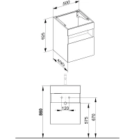 Тумба под раковину Keuco Stageline 32842970000, 50 см, 1 ящик, цвет вулканит матовый - Gidratop.ru изображение