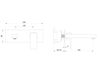 Смеситель для раковины встраиваемый WONZON & WOGHAND CUBE 2.0, Черный матовый (WW-88869068-MB) - Gidratop.ru изображение