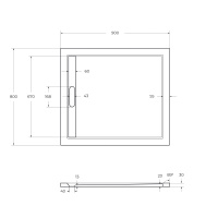 Поддон из искусственного мрамора CEZARES TRAY-AS-AH-90/80-30-W - Gidratop.ru изображение