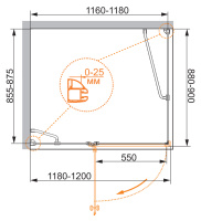 Душевой уголок CEZARES VERONA-W-AH-1-120/90-P-Cr-L - Gidratop.ru изображение