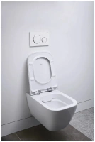 Подвесной безободковый унитаз Geberit Smyle 500.683.01.1 Square, крышка микролифт, белый - Gidratop.ru изображение