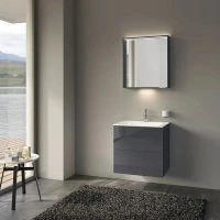 Тумба под раковину Keuco Plan 32953110000, 65 см, подвесная, 2 ящика, цвет антрацит глянцевый - Gidratop.ru изображение