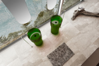 Раковина отдельностоящая прозрачная ABBER Kristall AT2701Emerald-H зеленая - Gidratop.ru изображение