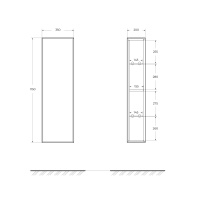 PORTOFINO Колонна подвесная с одной распашной дверцей, реверсивная 55965 Noce, 35x20x115 - Gidratop.ru изображение