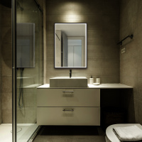 Зеркало ABBER See AG6110SC-0.65 с подсветкой, бесконтактный выключатель, диммер, черный - Gidratop.ru изображение