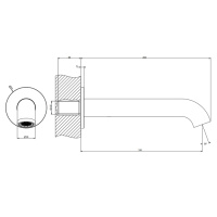 GESSI Origini настенный излив 192 мм., цвет: Warm Bronze Br. PVD - Gidratop.ru изображение