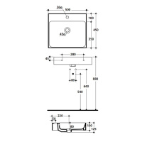 Раковина 50х45 см, 1 отв., подвесная/накладная, цвет: белый - Gidratop.ru изображение