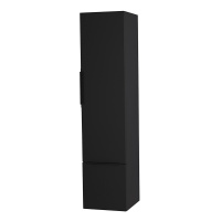 PREMIUM Колонна подвесная с распашной дверью, с зеркалом внутри, одним выдвижным ящиком, реверсивная 55502 Nero opaco, 35x38x150 - Gidratop.ru изображение