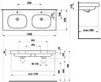 Раковина Laufen LB3 1468.3.400.104.1 двойная с покрытием LCC - Gidratop.ru изображение