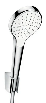Душевой гарнитур Hansgrohe Croma Select S 1jet 26420400, шланг 125 см, корпус хром, лицевая часть белая, 1 режим струи