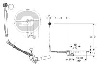 Слив-перелив Geberit для ванны, d52, длина 73 см, с декоративным комплектом, глянцевый хром, 150.525.21.6 - Gidratop.ru изображение