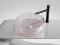 Умывальник чаша накладная круглая (цвет розовый) Cristal 360x360x112мм - Gidratop.ru изображение