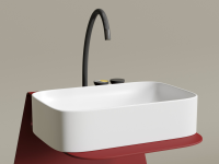 Умывальник чаша накладная прямоугольная (цвет Белый Матовый) Element 605x380x150мм - Gidratop.ru изображение