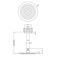 Gessi Goccia верхний душ для потолочного крепления Oslash;216мм с инд.высотой (50-1800мм), цвет: белый - Gidratop.ru изображение