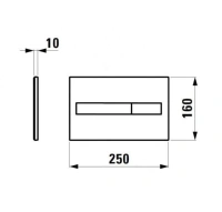Кнопка смыва Laufen Lis 8.9566.1.000.000.1, 25 х 1 х 16 см, 2 режима, белая - Gidratop.ru изображение