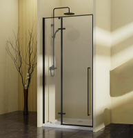 Душевая дверь Slim-N VDPH-5SN100CLB, 1000, черный, стекло прозрачное - Gidratop.ru изображение