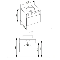 Тумба под раковину Keuco Stageline 32855970000, 65 см, 1 ящик, цвет вулканит матовый - Gidratop.ru изображение