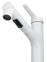 Смеситель для раковины с выдвижным изливом WONZON & WOGHAND, Белый матовый (WW-A40862-MW) - Gidratop.ru изображение