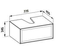 Тумба под раковину Laufen New Classic 77.5 х 45.5 х 34.5 см, 4.0601.3.085.627.1, подвесная, вырез посередине, серый - Gidratop.ru изображение