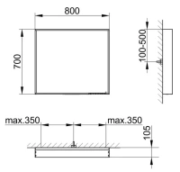 Зеркало Keuco Plan 33097302500 80 см с подсветкой, белый - Gidratop.ru изображение