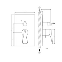 GESSI  VENTAGLIO внешняя часть настенного смесителя на 2 выхода с перекл ванна/душ, цвет: Brass Brushed PVD - Gidratop.ru изображение