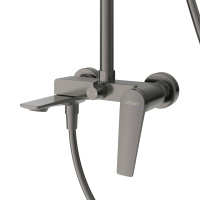 LINER-CVD-GM Душевая стойка со смесителем и изливом, исполнение оружейная сталь - Gidratop.ru изображение