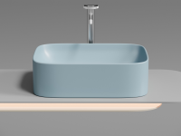 Умывальник чаша накладная прямоугольная (цвет Голубой Матовый) Element 505x380x150мм - Gidratop.ru изображение