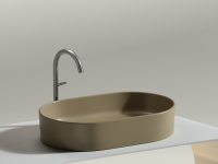 Умывальник чаша накладная овальная (цвет Капучино Матовый) Element 608x385x122мм - Gidratop.ru изображение