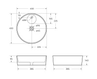 Раковина накладная керамическая BB1306 - Gidratop.ru изображение