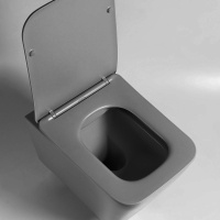 Унитаз подвесной Q-Line VT1-12MA безободковый, цвет антрацит мат., ультратонкое soft close сиденье - Gidratop.ru изображение