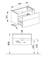 Тумба с раковиной Keuco Royal Reflex 80 см подвесная, белый, 39603210100 - Gidratop.ru изображение