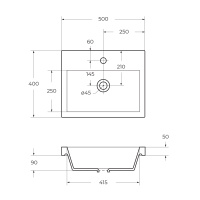 Раковина из искусственного мрамора BB-500-PM-LVB, 500х400х145 мм - Gidratop.ru изображение