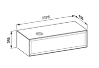 Тумба под раковину Laufen New Classic 117.5 х 45.5 х 34.5 см, 4.0608.1.085.627.1, подвесная, серый, отверстие слева - Gidratop.ru изображение