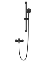 Смеситель для ванны с душевым гарнитуром WONZON & WOGHAND ALFA, Черный матовый (WW-AE3205-MB) - Gidratop.ru изображение