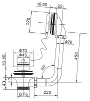 Слив-перелив для BB04/05/06/20/21/22 BB-OVF-02-CRM, хром - Gidratop.ru изображение