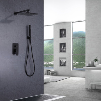 Душевая система ABBER Weiss Insel AF8018B скрытого монтажа без излива, черная матовая - Gidratop.ru изображение