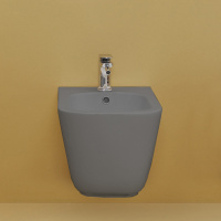 Биде подвесное 54х35см, c 1 отв под смеситель, c креплением WB9N, цвет: Ferro matt - Gidratop.ru изображение