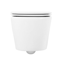 TRE Чаша унитаза подвесного c креплением и сиденьем дюропласт soft close BB8001CHR/SC - Gidratop.ru изображение