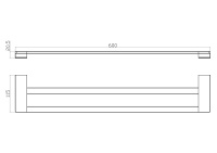 Полотенцедержатель двойной WONZON & WOGHAND ECLIPSE, Черный (WW-9111-BL) - Gidratop.ru изображение