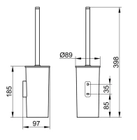 Туалетный гарнитур (ершик) Keuco Collection Moll 12764 010101, хром/антрацит - Gidratop.ru изображение