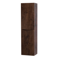 FLY-MARINO Шкаф подвесной с двумя распашными дверцами с доводчиками, с двумя полками, левосторонний, Rovere moro, 400x300x1500, FLY-MARINO-1500-2A-SC-RW-P-L - Gidratop.ru изображение