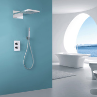 Душевая система ABBER Weiss Insel AF8052 скрытого монтажа без излива, термостат, хром - Gidratop.ru изображение