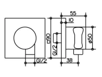 Шланговое подключение Keuco IXMO 59592 010002 с держателем душевой лейки DN 15, квадратное основание - Gidratop.ru изображение